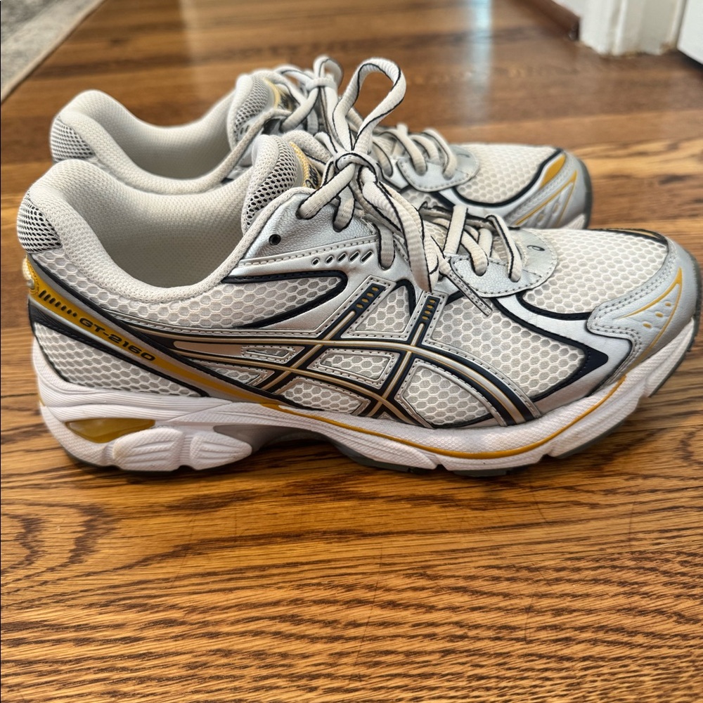 Asics White and Gold Women's Sneakers